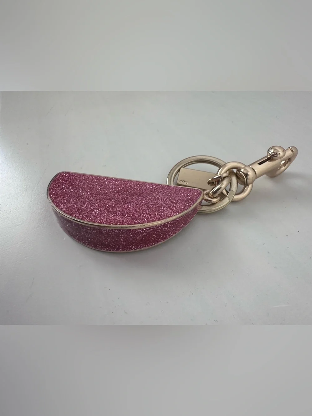 COACH Pink Grapefruit Glitter Keychain Charm!